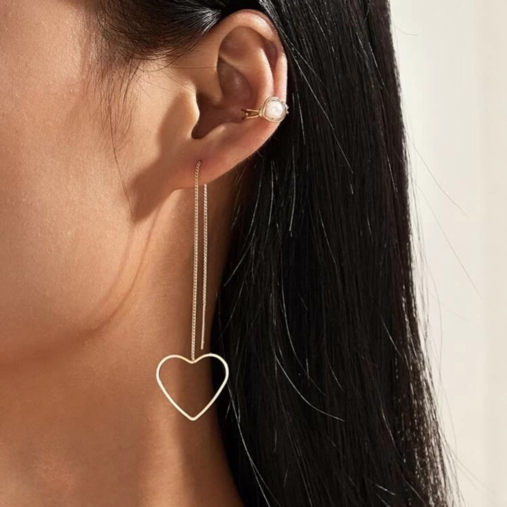 3/$35 RESTOCKED Threaded Heart Earrings & Ear Cuff